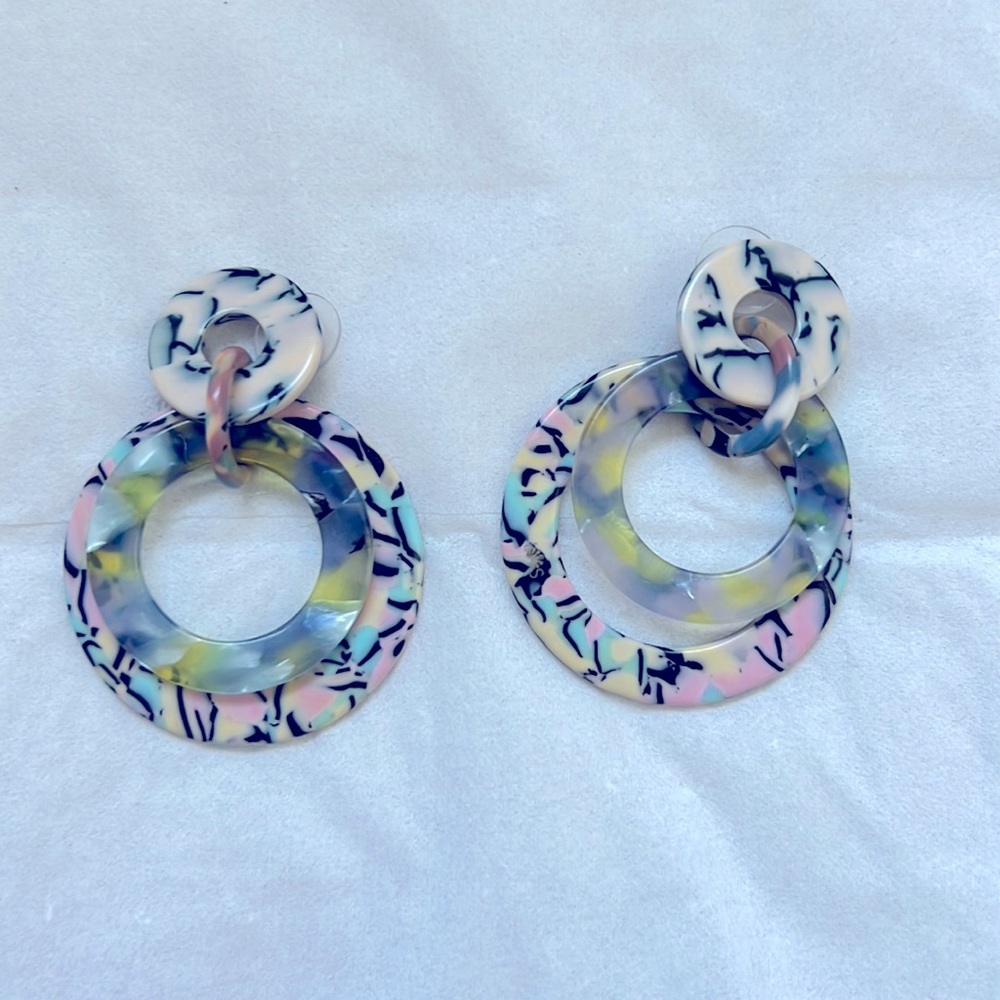 Lela Sadoughi Banded Hoop Drop Earrings